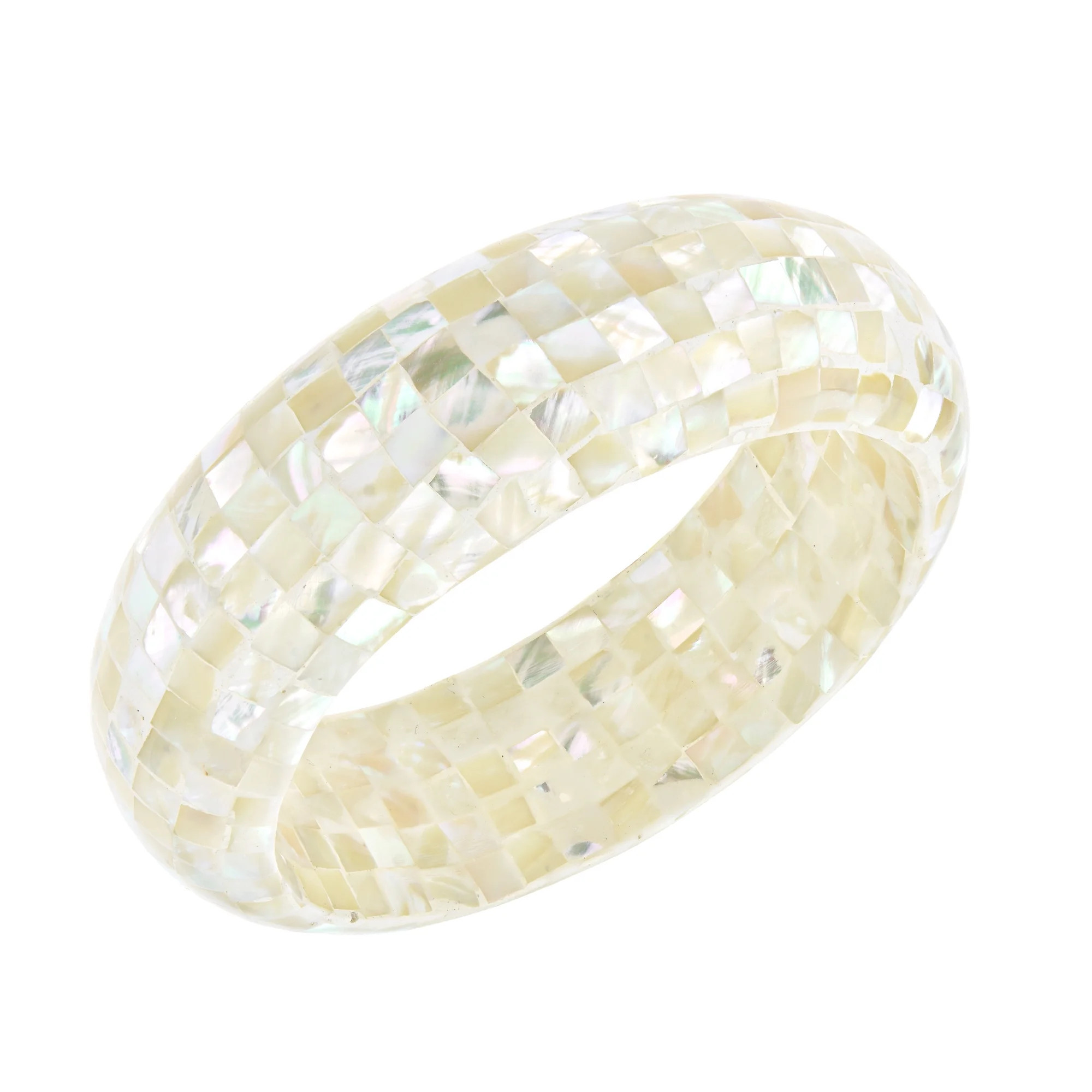 AeraVida Iridescent Geometry Mosaic of White Mother of Pearl Seashells Ocean Beach Wear Tropical ... | Walmart (US)