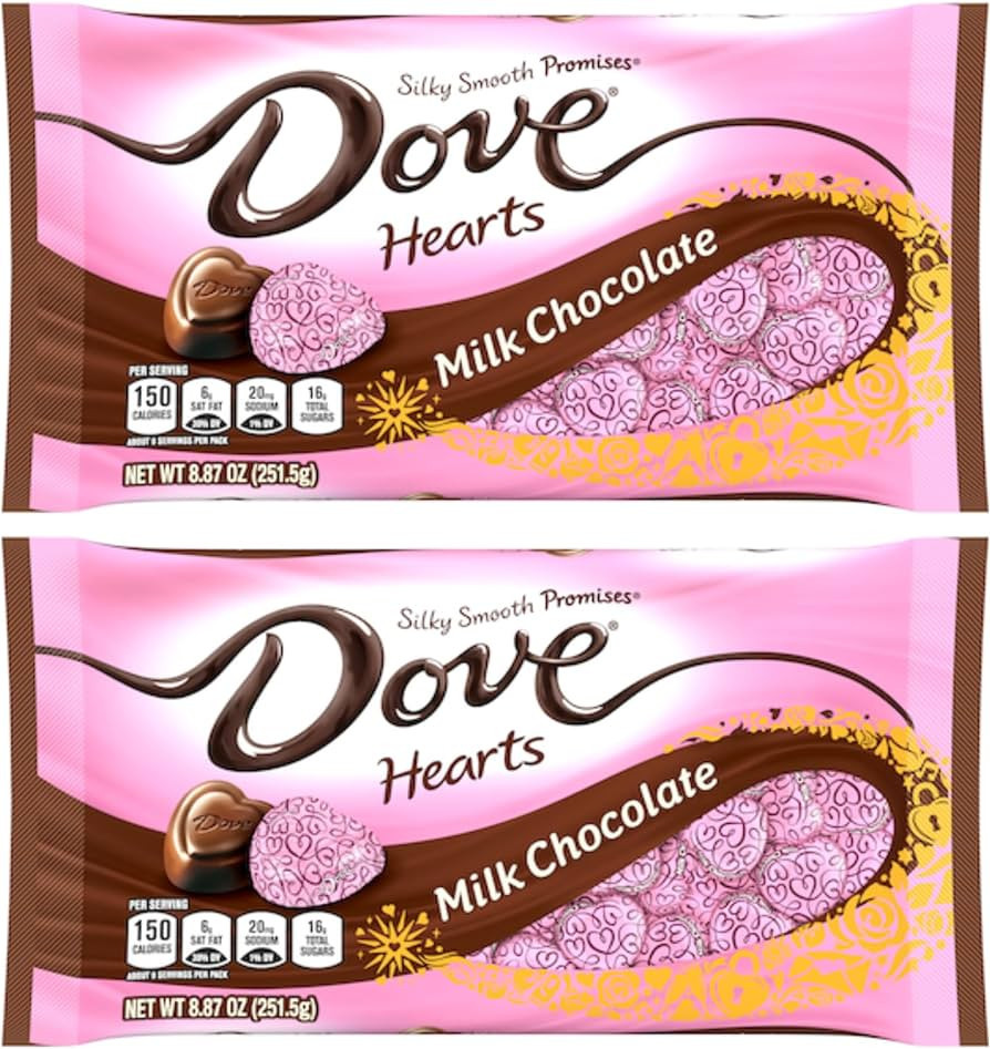 Dove Milk Chocolate Heart Promises - Pack of 2 - Silky Smooth Hearts - Smiling Sweets - Delicious... | Amazon (US)