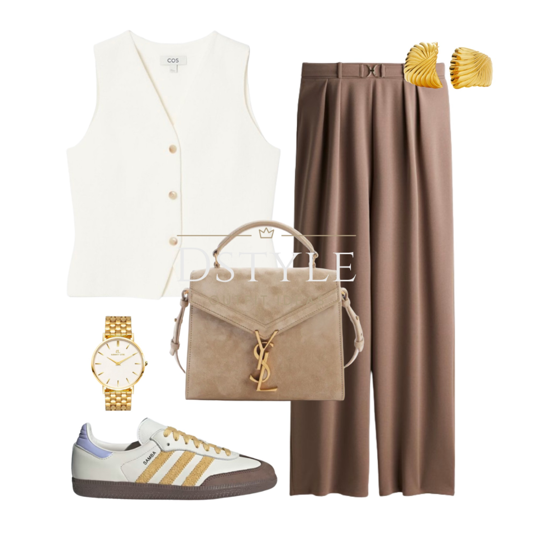 Ivory knitted vest, waistcoat, dark beige tailored trousers, Adidas Samba, suede bag, ootd, work wear, office style

#LTKStyleTip #LTKWorkwear #LTKShoeCrush