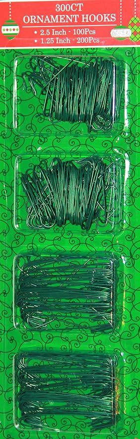 300 Count Holiday Ornament Hooks Green | Amazon (US)