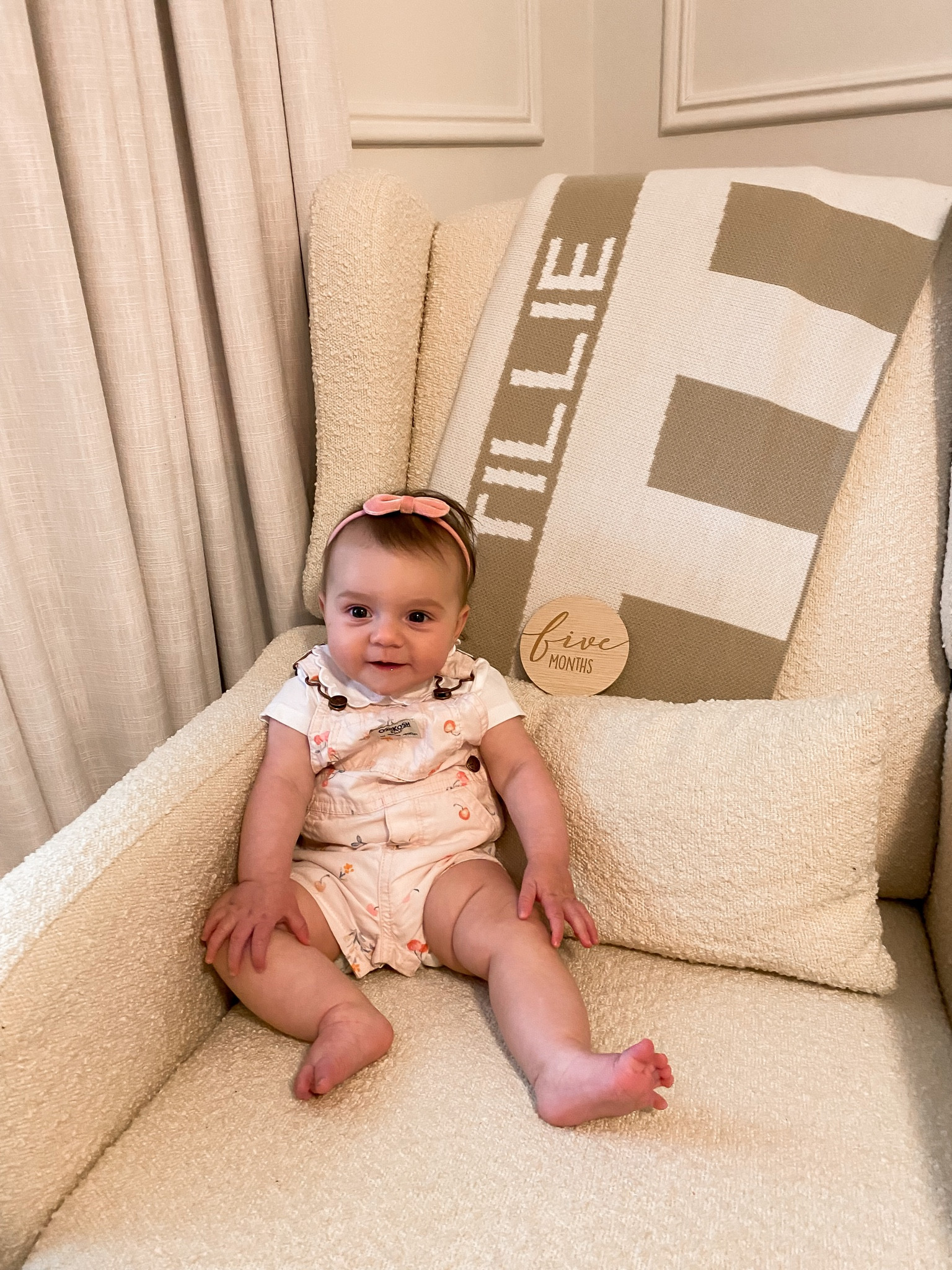 Baby girl, Oshkosh, bodysuit, overalls, baublebar, custom blanket, gift, target, boucle recliner, nursery

#LTKhome #LTKkids #LTKbaby