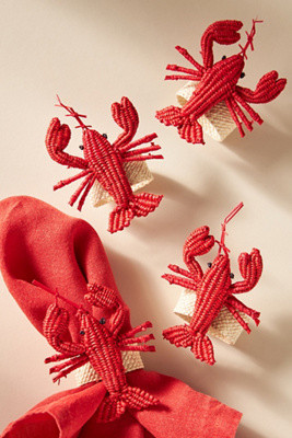 Sea Creatures Handwoven Napkin Rings, Set of 4 | Anthropologie (US)