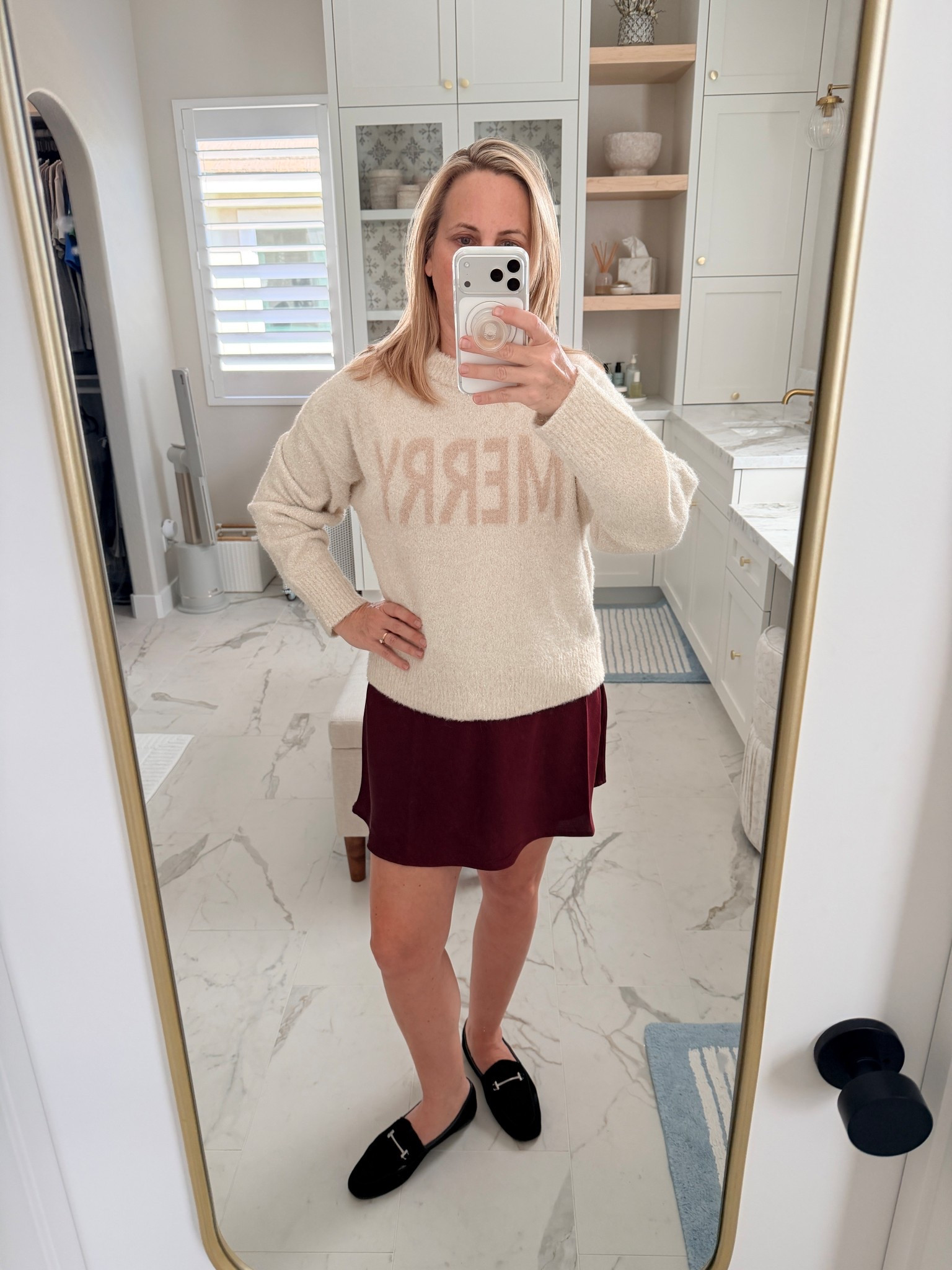 Casual but cute holiday outfit - can wear to a party, a small gathering, or even on a festive date! 

#LTKSeasonal #LTKOver40 #LTKHoliday