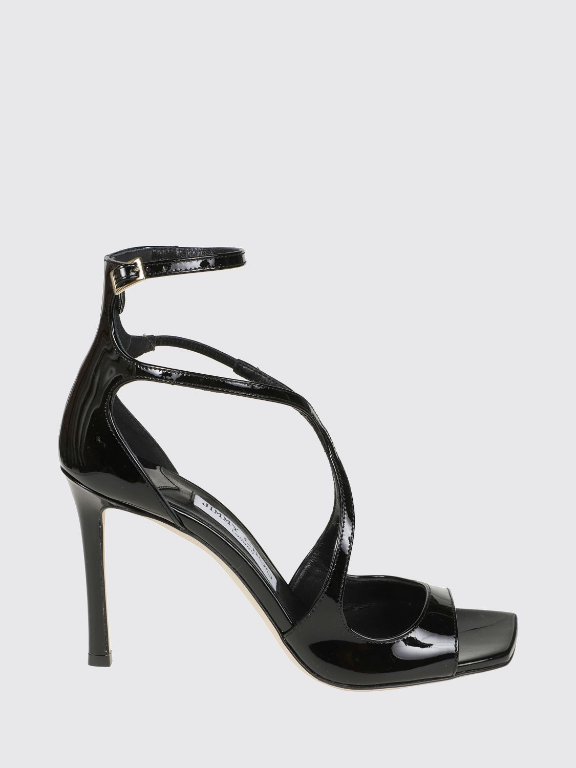 JIMMY CHOO Azia Patent Leather High Heel Sandals with Ankle Strap | Giglio.com - Global Italian fashion boutique