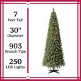 7’ Pre-Lit Brinkley Pine Artificial Christmas Tree, Clear LED Lights, by Holiday Time | Walmart (US)