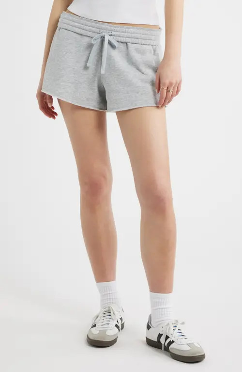 BP. Foldover Fleece Mini Sweat Shorts in Grey Soft Heather at Nordstrom, Size X-Large | Nordstrom
