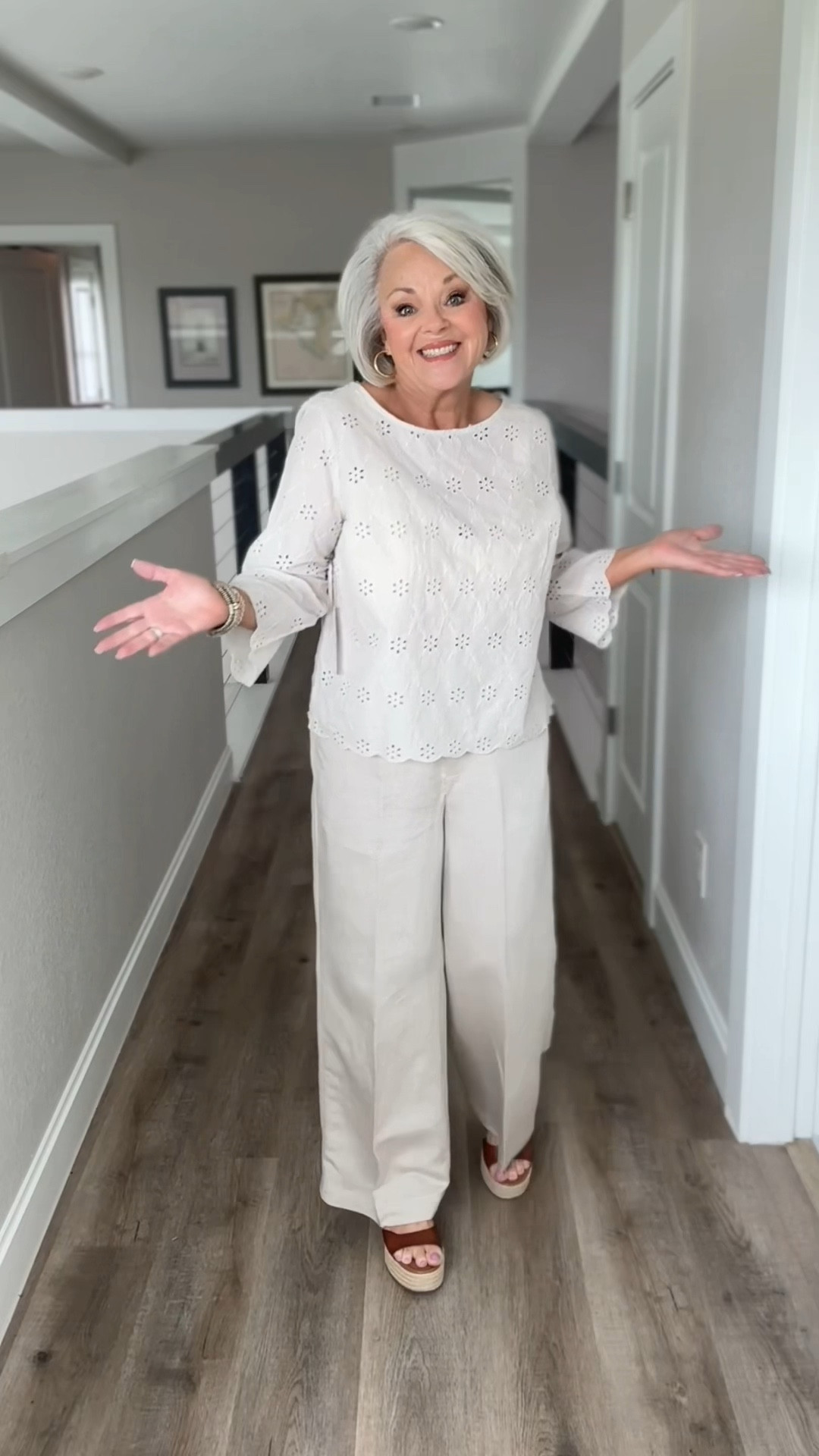 Neutral vibes all day long 🤍✨

Comfy, breezy, and effortlessly chic—this look takes you from sunny strolls to night plans without missing a beat.

These pants are a closet must-have, so versatile! And this blouse is beautiful & perfect for warm sunny days outside ☀️💫 

#LTKootd #LTKSeasonal #LTKOver40