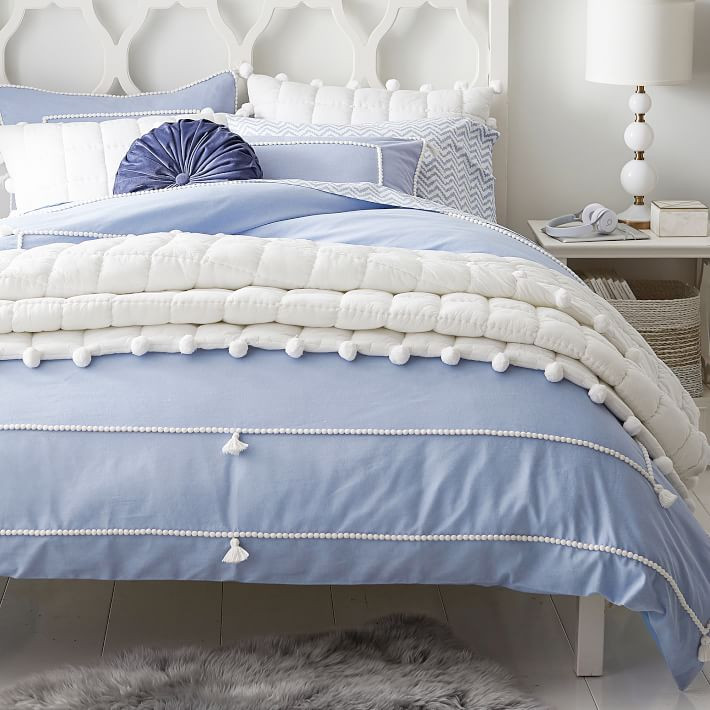 Chambray Tassel Duvet & Sham - Get The Look | Pottery Barn Teen