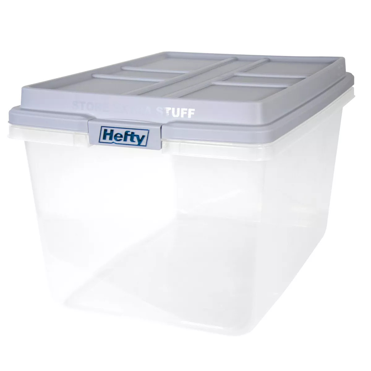 Hefty 72qt Clear Hi-Rise Storage bin with Stackable Lid Gray | Target