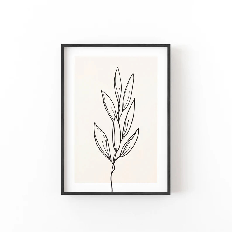 Flower Line Art 3 Piece Wall Art Floral Line Art Line Art | Etsy | Etsy (US)