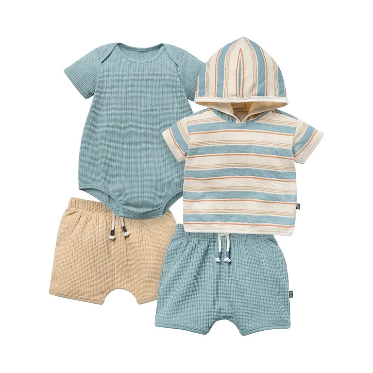 Modern Moments by Gerber Baby Neutral Organic 4-Piece Outfit Set, Sizes 0/3 Months - 24 Months | Walmart (US)