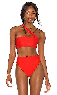 JADE SWIM Halo Bikini Top in Coral from Revolve.com | Revolve Clothing (Global)