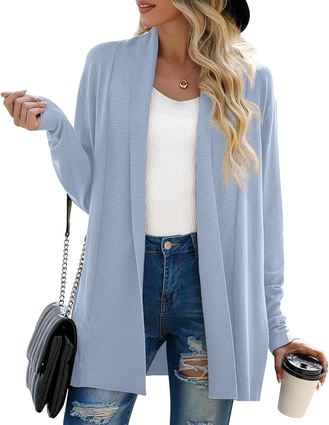 GRECERELLE Women's Long Sleeve Open Front Lightweight Casual Business Dressy Cardigan Sweater Fal... | Amazon (US)