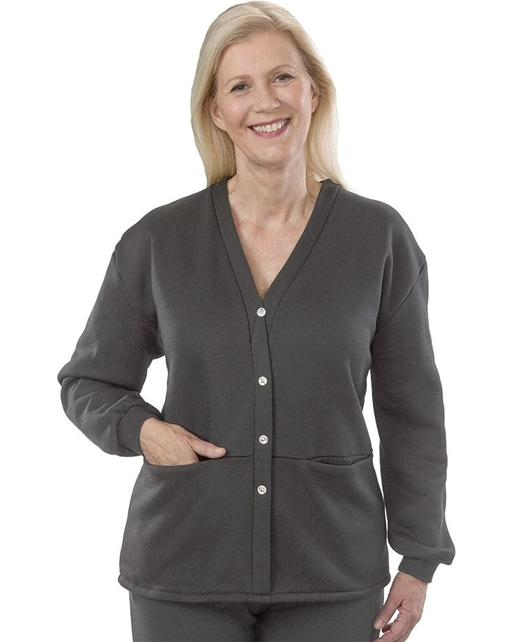 Silverts Fleece Cardigan Open Back | Zappos