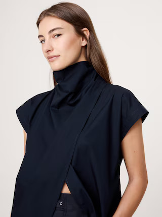 Cotton Poplin Cowl Neck Tunic | Banana Republic (US)
