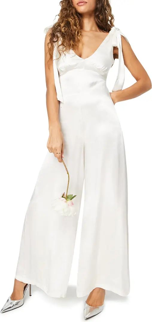 TOPSHOP Bridal Tie Shoulder Palazzo Jumpsuit | Nordstrom | Nordstrom