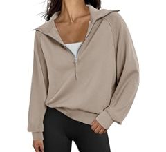 Trendy Queen Womens Oversized Sweatshirts Half Zip Pullover Long Sleeve Quarter Zip Hoodies Teen ... | Amazon (US)