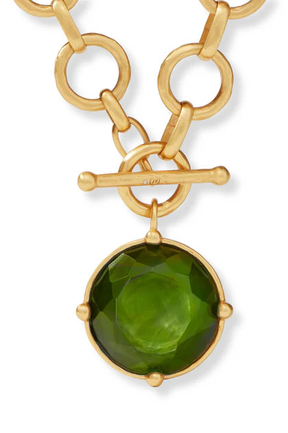 Julie Vos Honeybee Iridescent Palmetto Green Statement Necklace | The Willow Tree