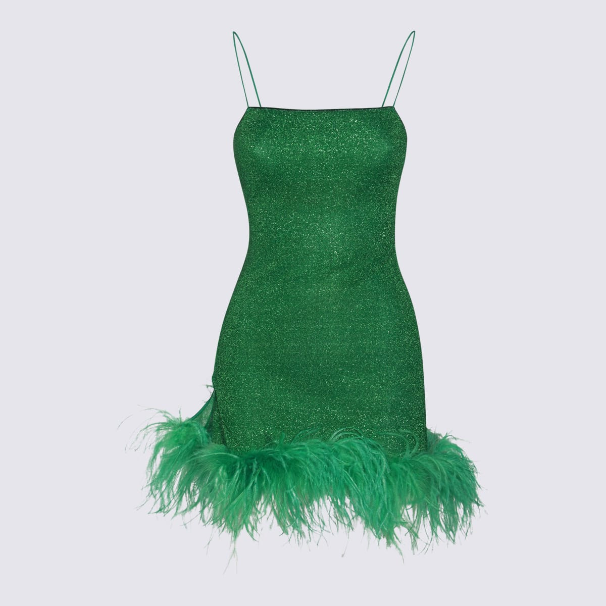Oseree Green Lurex Stretch Lumiere Mini Dress | Italist.com US
