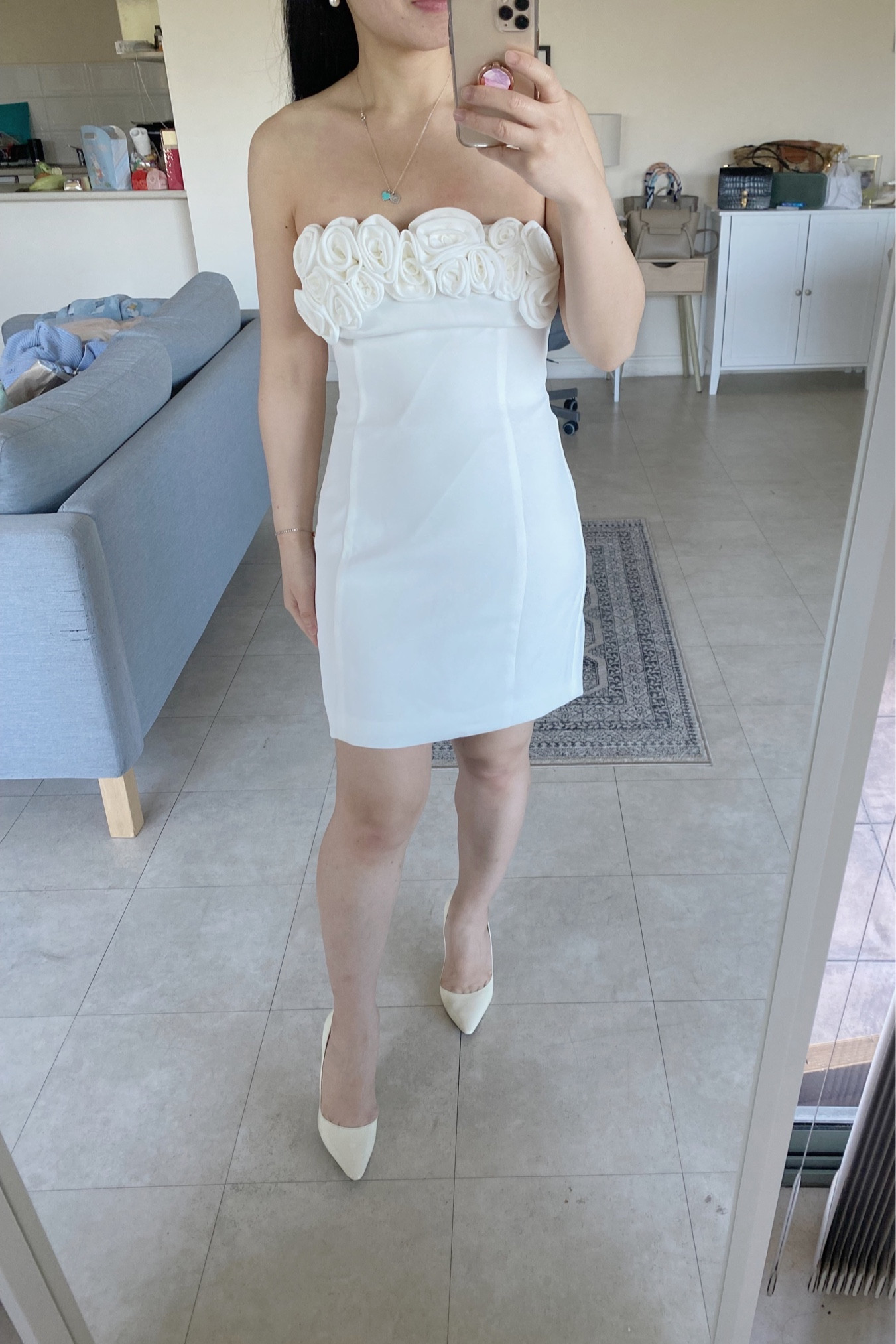 Sale alert! One of my favourite white mini dresses on sale at AUD $100 (50% off!). I especially love the rose details at the busy. 

For size reference, I’m 150cm and usually wear AU 6 (XS)  This mini dress fits snugly and length is typical mini length. The material is a thick and not see through  

I also have the Gwyneth bow mini dress in white because both were equally gorgeous! Perfect for special occasions like celebrating your birthday, Christmas, engagement, wedding or anniversary. Or if you jus like pretty dresses in general! 

#meshki 

#LTKaustralia #LTKfindsunder100 #LTKwedding