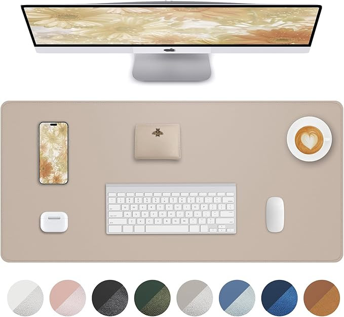 Leather Desk Protector, Large Mouse Pad, Non-Slip, Waterproof PU Leather Blotter Mat, Desk Cover ... | Amazon (US)