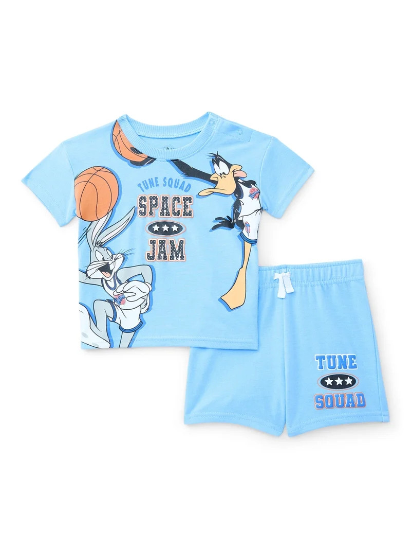 Looney Tunes Baby Boys Short Sleeve Graphic Tee and Shorts Set, 2-Piece, Sizes 0/3M-24M | Walmart (US)