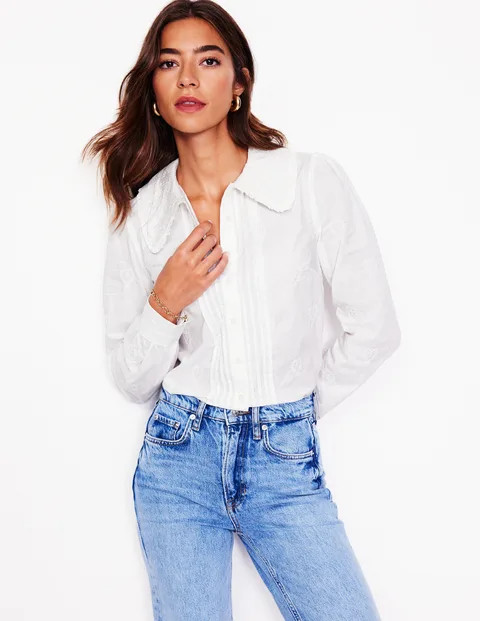 Embroidered Collar Blouse | Boden UK