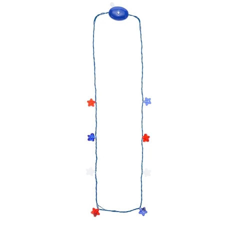 Way to Celebrate Americana Red White and Blue Star Light-Up Necklace | Walmart (US)