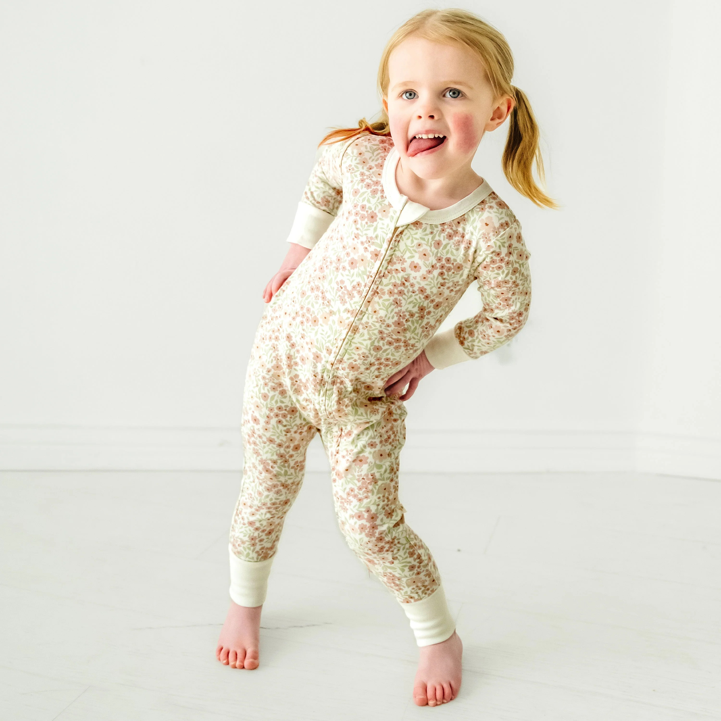Organic 2-Way Zip Romper - Summer Floral | Makemake Organics | Makemake Organics