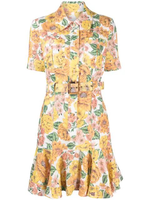 floral shift shirt dress | Farfetch (US)