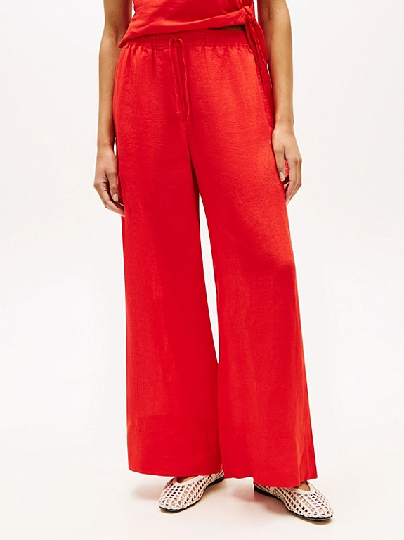 Relaxed Wide Leg Pure Linen Trousers | Tommy Hilfiger UK
