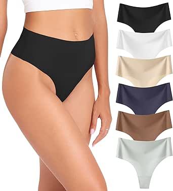 Wealurre Womens Underwear High Waisted Seamless Thongs for Women Breathable No Show Panties for L... | Amazon (US)
