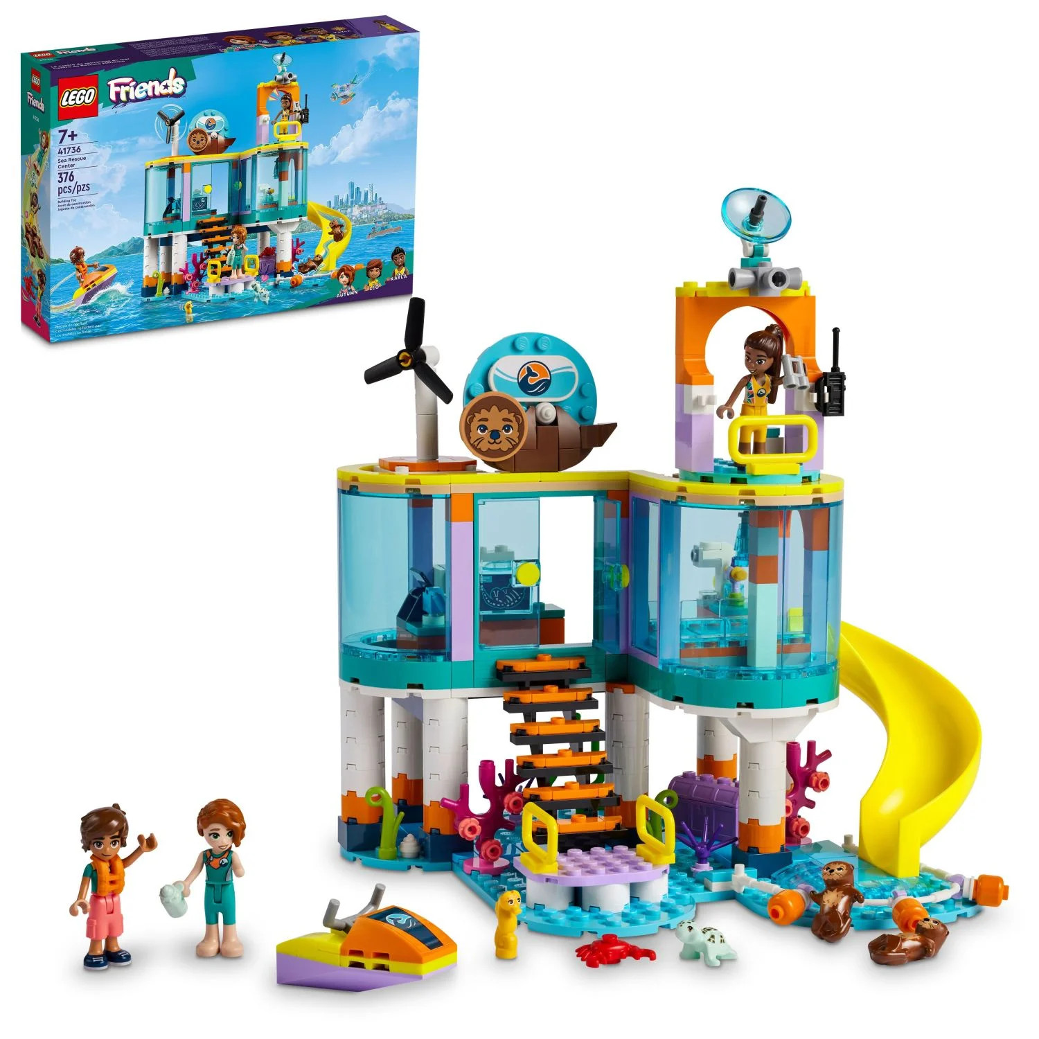 LEGO Friends Sea Rescue Center Building Toy for Kids, Includes Animal Toy Figures, a Water Scoote... | Walmart (US)