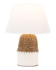 Uno Shade Lamp With Bamboo And Seagrass Detail | The Global Decor Shop | Marshalls | Marshalls
