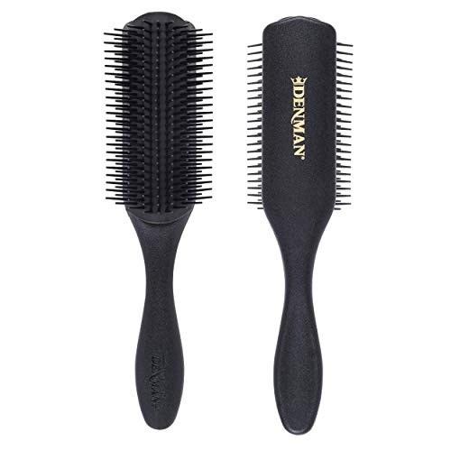 Denman Curly Hair Brush D4 (All Black) 9 Row Styling Brush for Styling, Smoothing Longer Hair and Defining Curls - For Women and Men | Amazon (US)