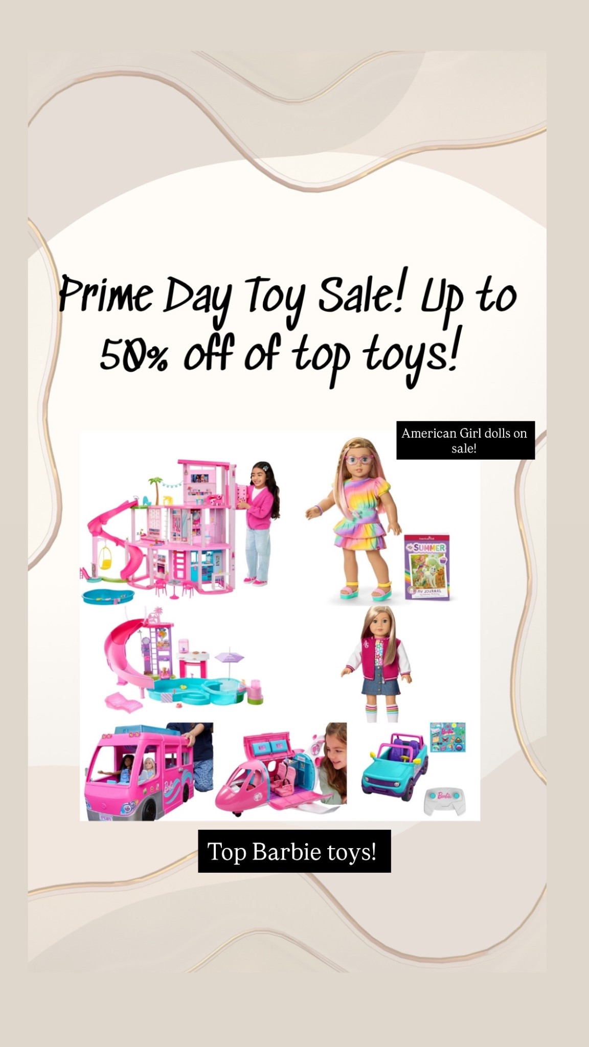 These top toys are currently up to 50% off for Prime Days! Stock up for Christmas! The Barbie Dreamhouse is always a top toy and my daughter loves her American girl dolls! 

Top Christmas toys 
Prime days
Barbie

#LTKKids #LTKSeasonal #LTKSaleAlert