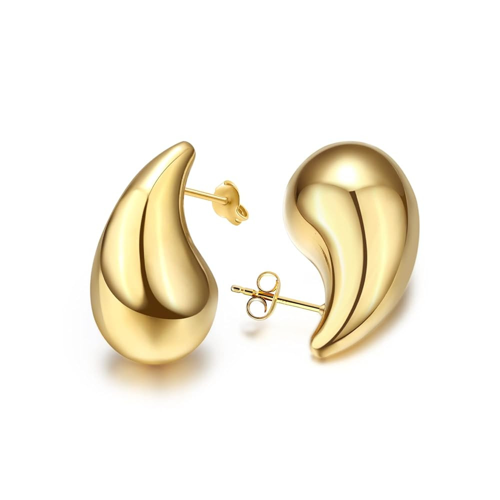 Teardrop Chunky Earrings for Women Trendy Hoop Earring Set Earring Dupes, Fashion Gold Large Drop... | Amazon (US)