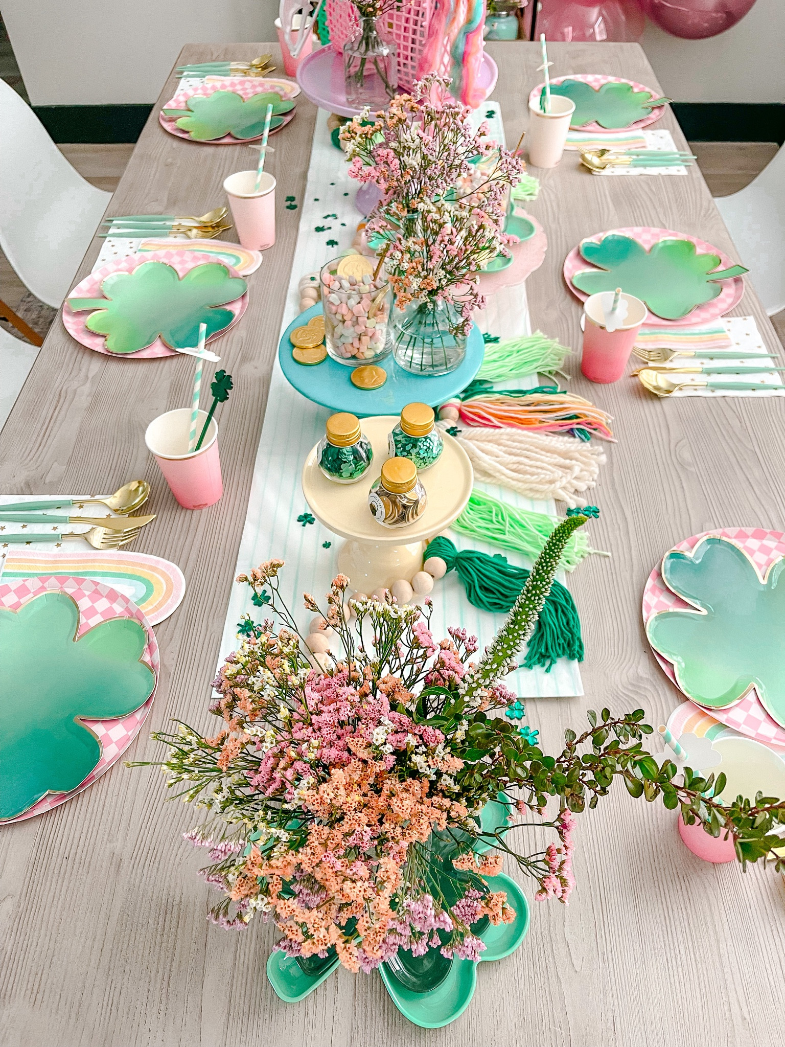 It’s your lucky day #kids #kidsparty #stpatricks #stpatricksday #stpattys #stpattysday #rainbow #lucky #shamrock #balloons #retro #retrotee #retroteeshirt #luckcharm #luckycharms #garland #pompom #checker #checkered #checkerprint #partytheme #partyideas #kidscups #kidsclothes  #partyinspo #holiday #holidayparty

#LTKparties #LTKhome #LTKSeasonal