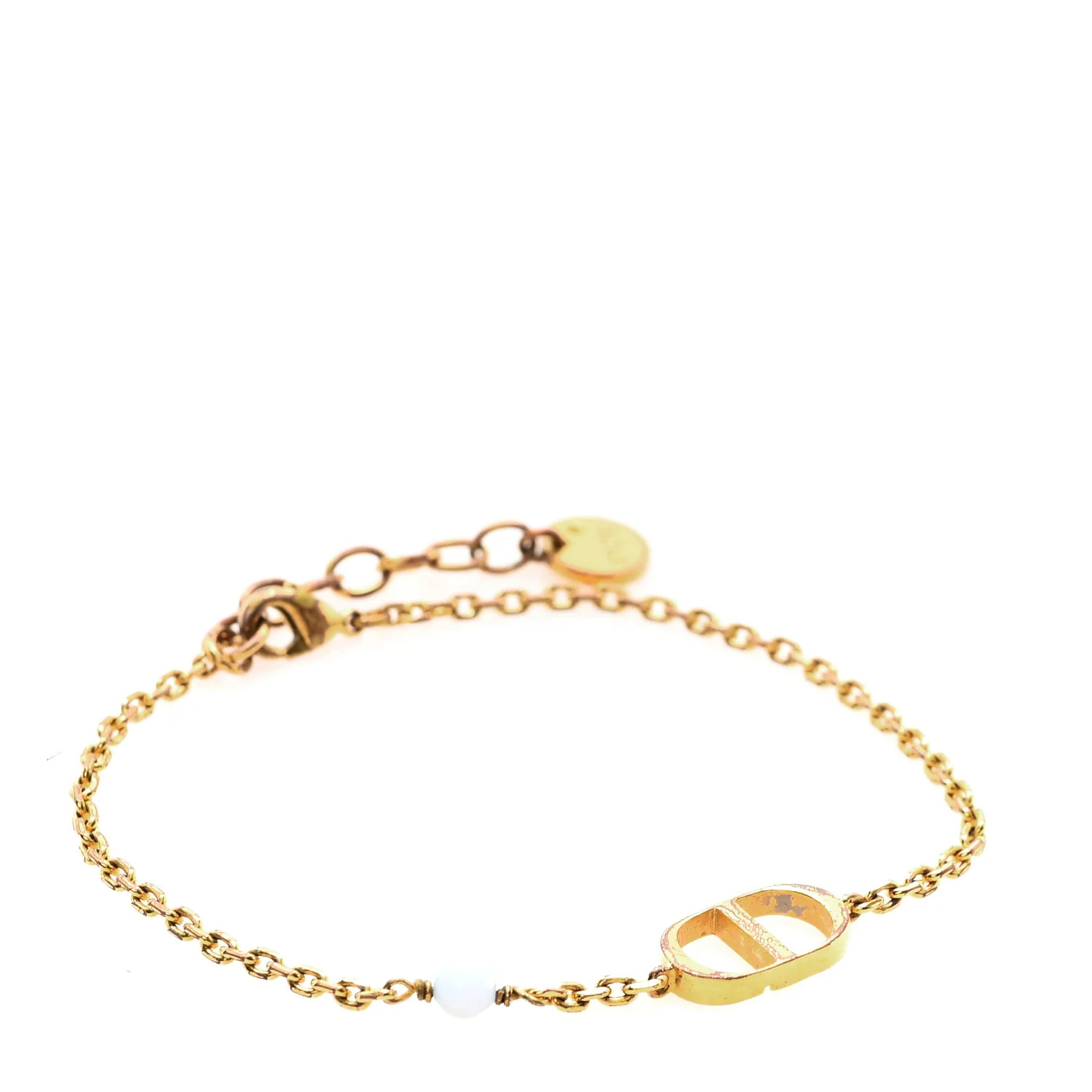 Christian Dior Pearl CD Bracelet Gold 1737645 | FASHIONPHILE (US)