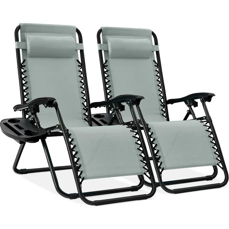 Best Choice Products Set of 2 Zero Gravity Lounge Chair Recliners for Patio, Pool w/ Cup Holder T... | Walmart (US)