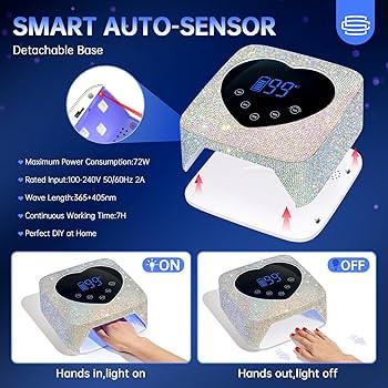 UV LED Nail Lamp 72W Rechargeable Sparkly Wireless Nail Dryer Gel Polish Light with 5 Timer Setti... | Amazon (US)