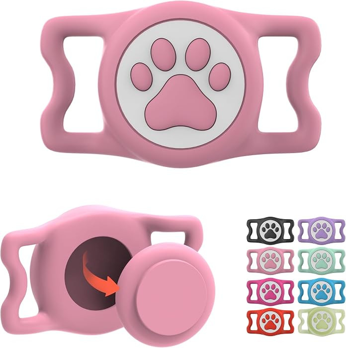 Waterproof Airtag Dog Collar Holder for Apple Air Tag, Silicone Dog Airtag Holder for Dogs & Cat ... | Amazon (US)