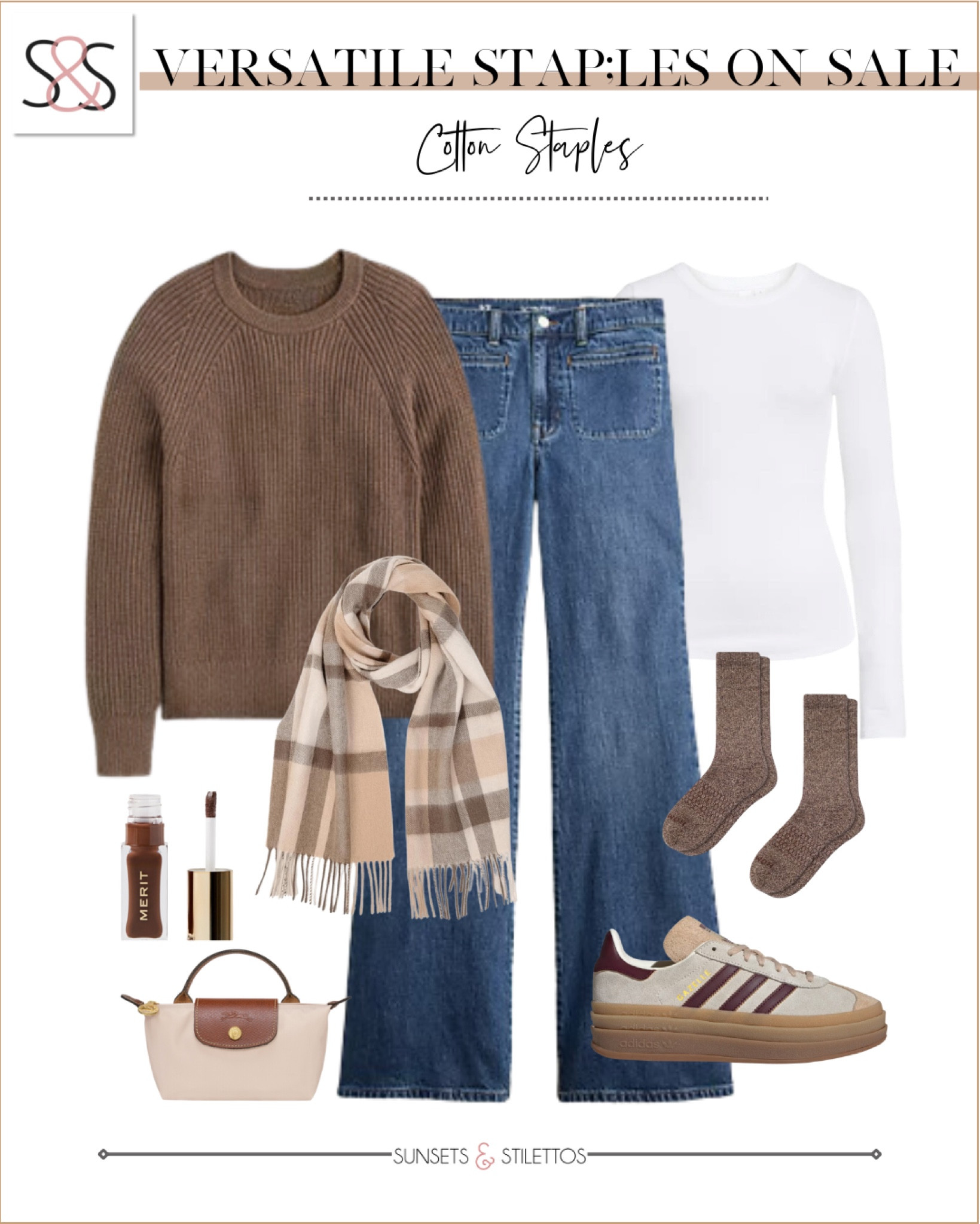 A cotton fisherman sweater paired with classic jeans and Adidas sneakers creates the ultimate cozy and casual outfit. Perfect for laid-back winter days or exploring the city in comfort and style. These  staples are versatile, and a must-have for any wardrobe.

Sunsets and Stilettos, cotton sweaters, casual winter outfits, everyday denim, Adidas style

#LTKStyleTip #LTKFindsUnder50 #LTKOver40