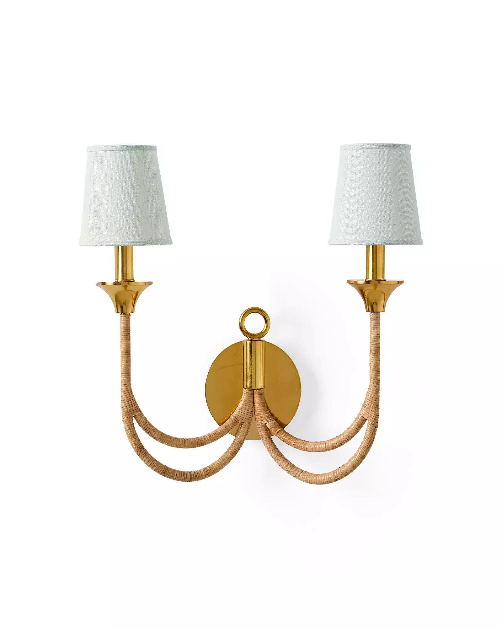 Carneros Rattan Double Sconce | Serena and Lily