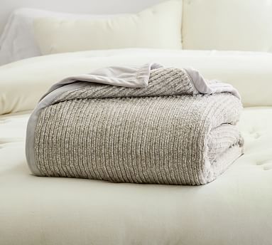 Ribbed Faux Fur Blanket | Pottery Barn (US)