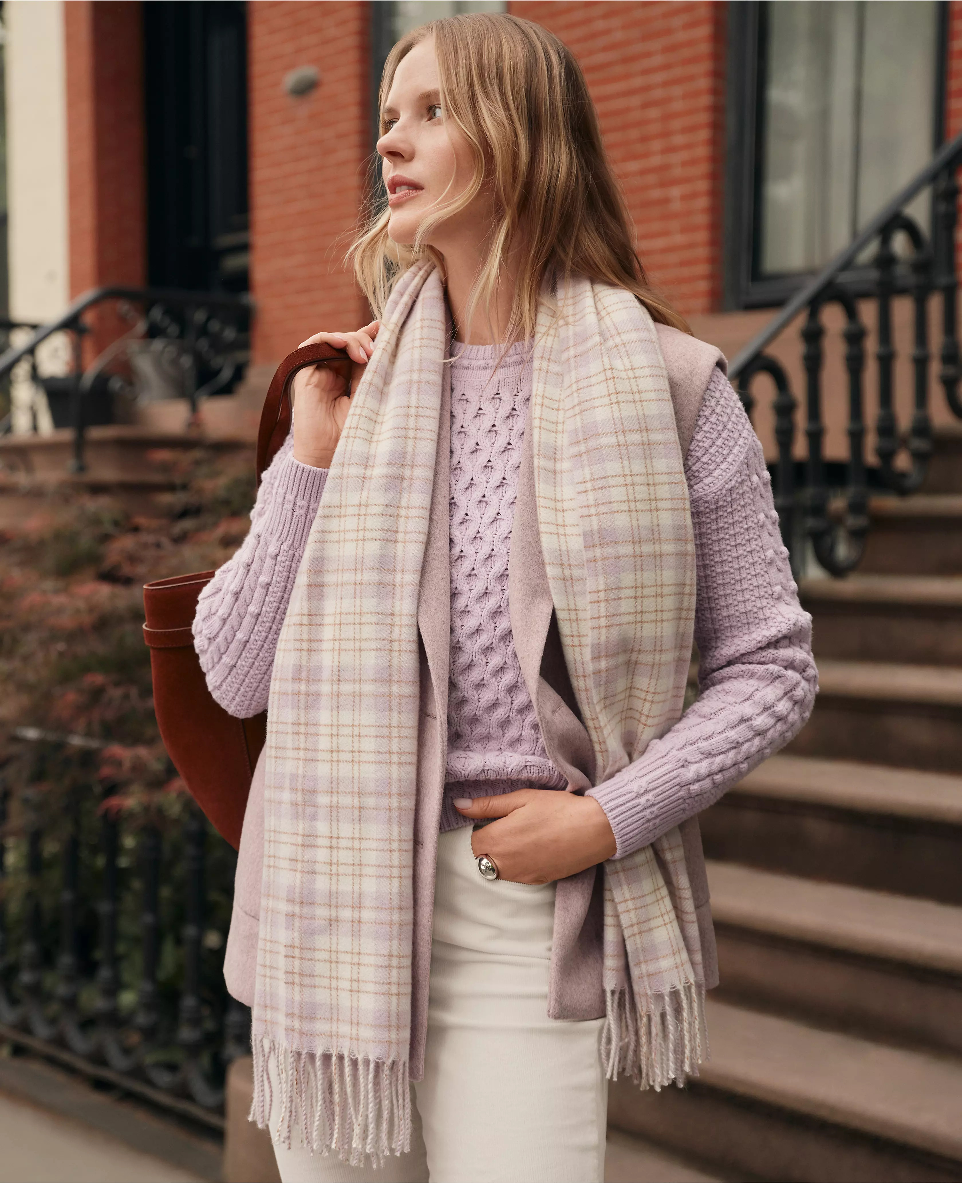 Weekend Collection Popcorn-Stitch Cable Sweater | Ann Taylor