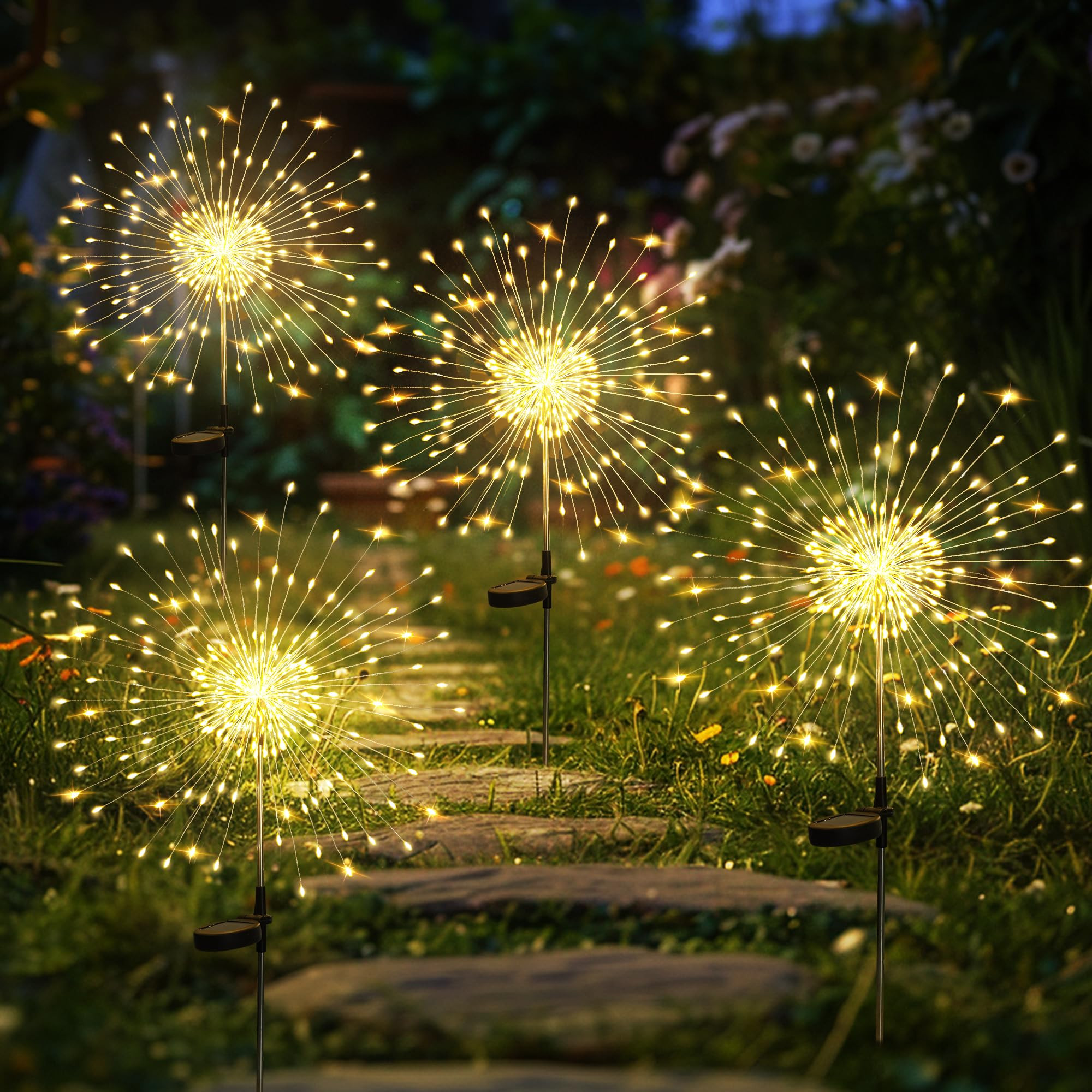 GIGALUMI Garden Outdoor Decor Lights 120LED 4Pack, Solar Garden Lights for Yard Outside Fairy Dec... | Amazon (US)