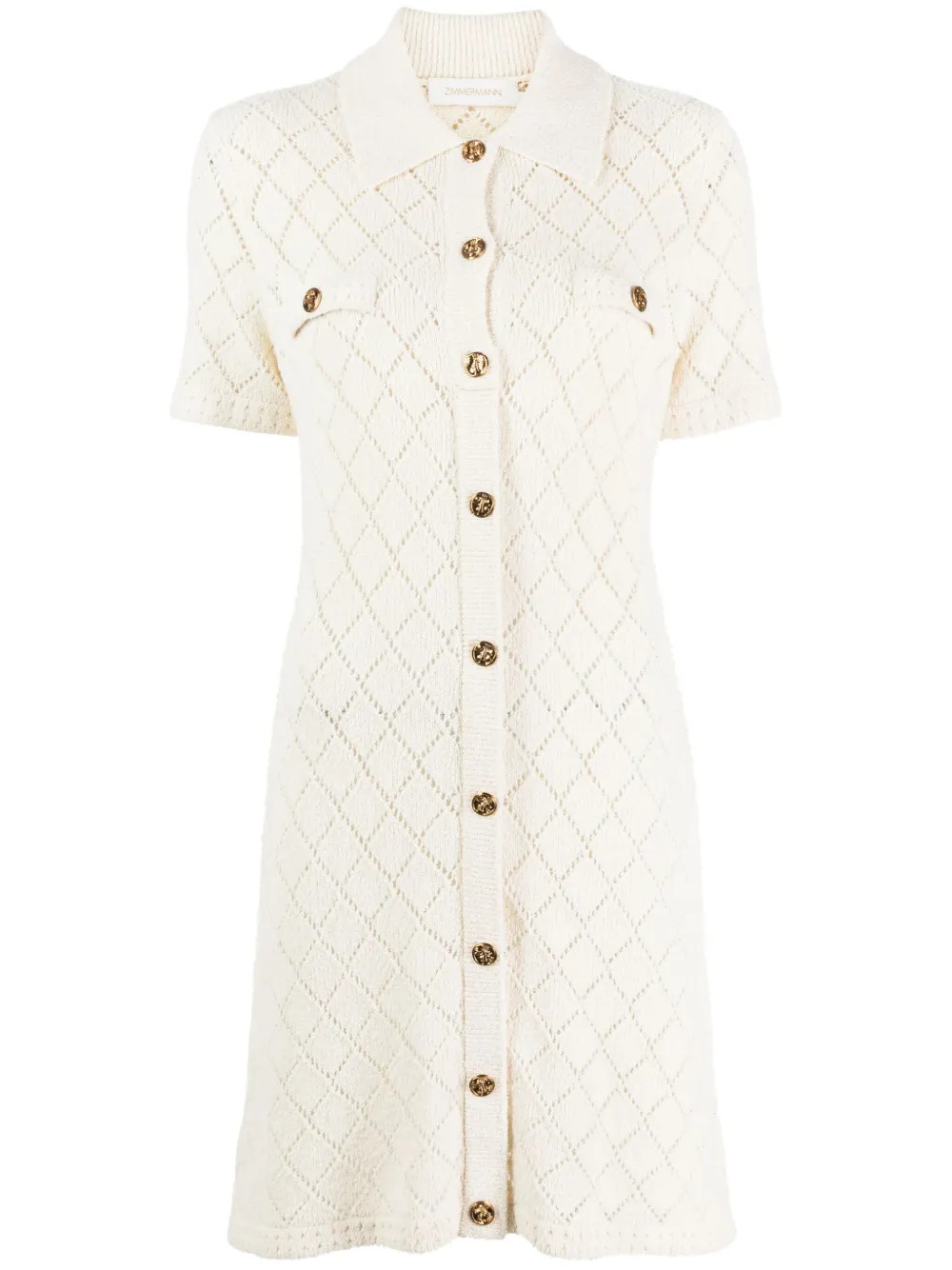ZIMMERMANN Buttoned Knitted Minidress - Farfetch | Farfetch Global