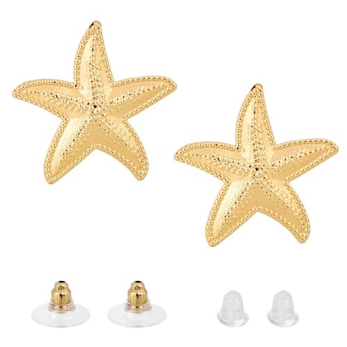 Starfish Earrings for Women, Beach Jewelry for Women Gold Starfish Earrings Seashell Summer Beach Jewelry | Amazon (US)