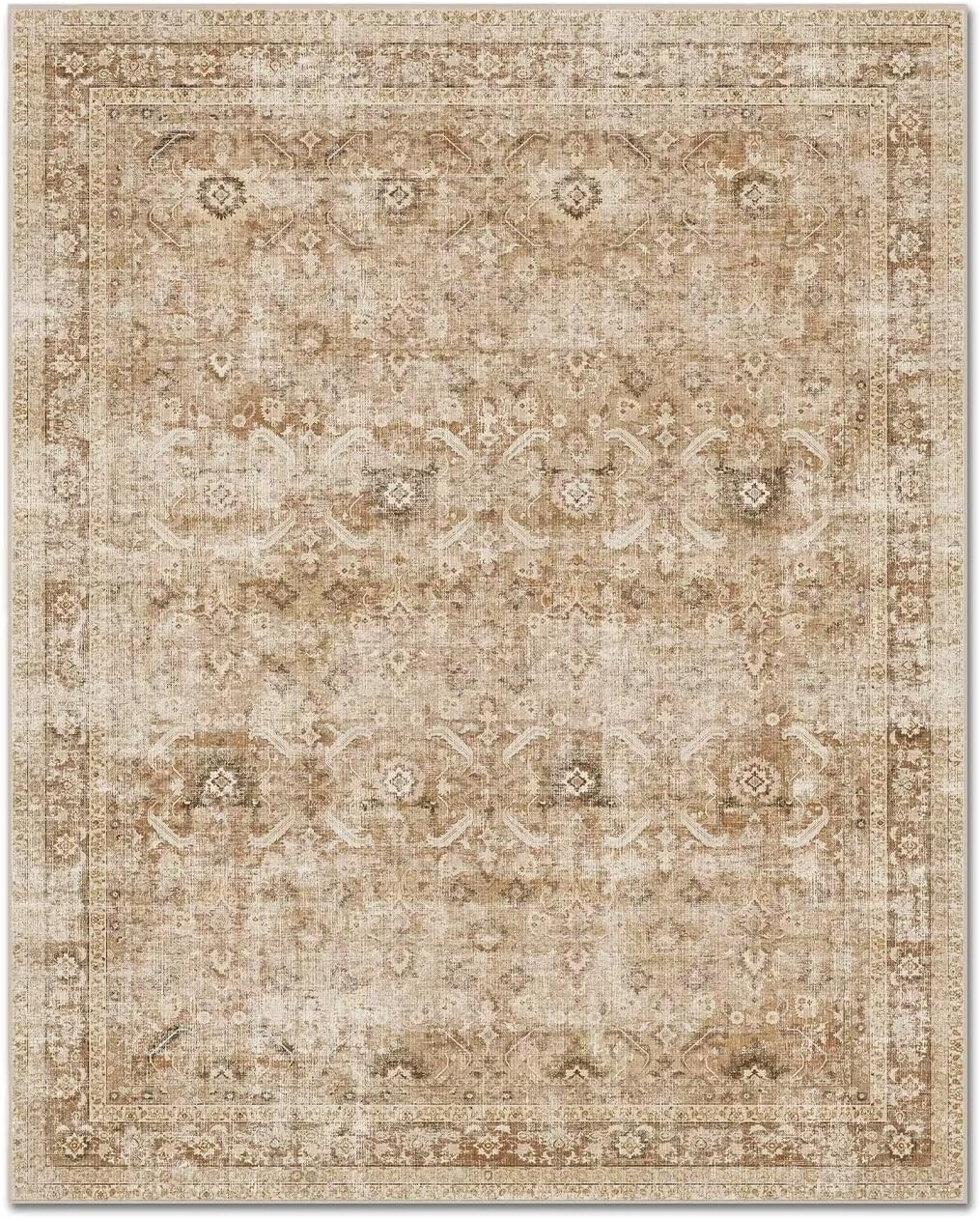 Washable 8x10 Area Rugs for Living Room, Boho Non-Slip Vintage Distress Large Rugs for Bedroom Di... | Amazon (US)